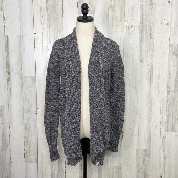 Roxy Sweaters - Roxy Open Front Gray Heathered Knit High Low Cardigan Sweater Sz L